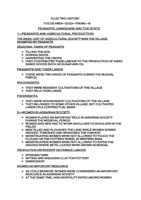 Focus AREA-2022- Theme-8 - PLUS TWO HISTORY FOCUS AREA- 2022 -THEME- 8 ...