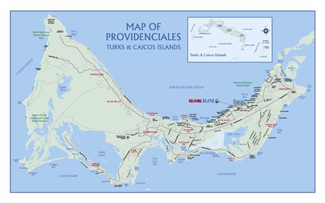 Large detailed road map of Providenciales Island, Turks and Caicos ...