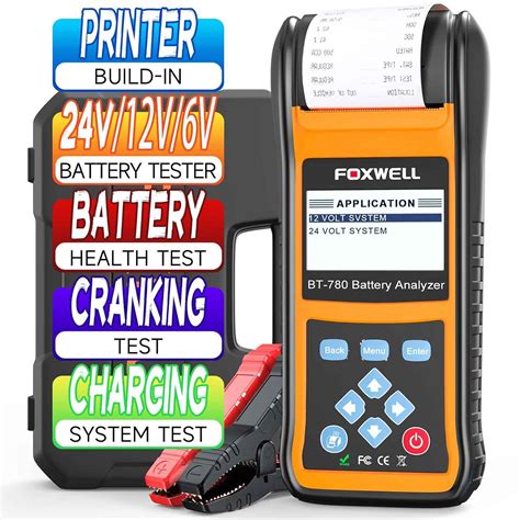 FOXWELL Car Battery Powered Load Tester for 6V 12V 24V Cranking and ...
