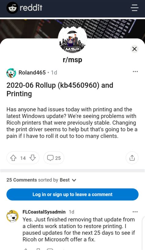 Windows 1.0 Update Printer Problems 的图像结果