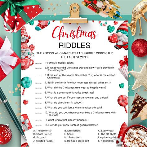 Christmas joke riddles game christmas trivia questions answers kids ...