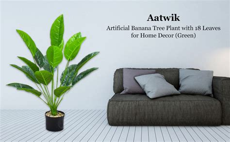 Buy Aatwik Polyester Faux Banana Leaves Plant With 18 Leaves ...