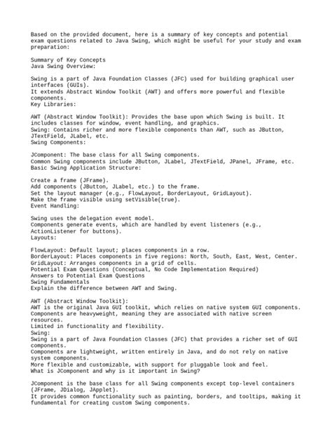 Image result for Swing Components in Java PDF