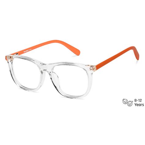 Buy Kids Glasses Transparent Orange Full Rim Square Kids 8-12 yrs ...
