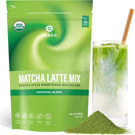 Amazon.com: Tenzo Matcha Green Tea Powder, Organic Cafe Sweetened ...