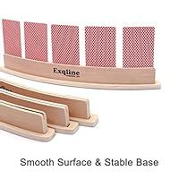 Buy Exqline Wood Curved Playing Card Holder Racks Tray Set of 4 for ...