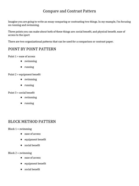 Image result for Comparison and Contrast Pattern Examples