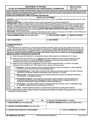 2013 Form DD 2813 Fill Online, Printable, Fillable, Blank - pdfFiller