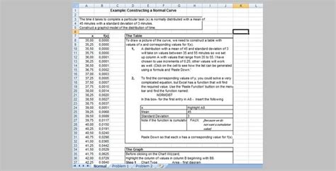 Excel normal distribution curve template