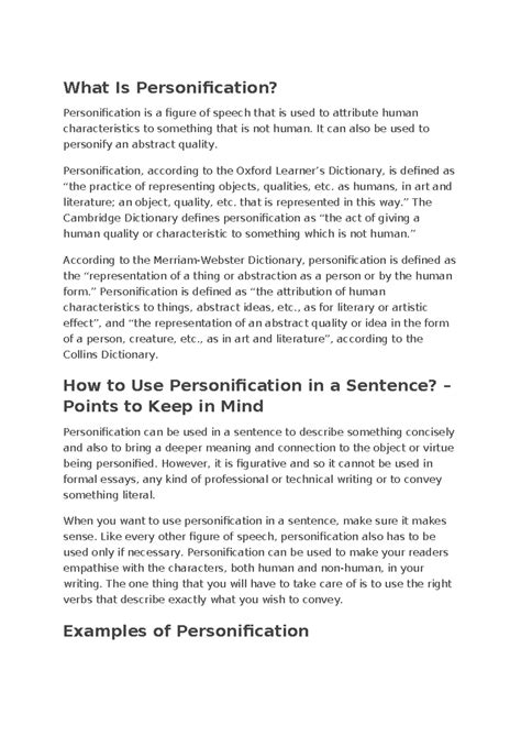 What Is Personification - What Is Personification? Personification is a ...