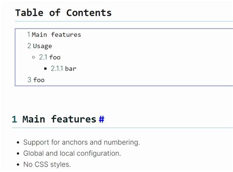 Image result for JavaScript Table of Content with Style