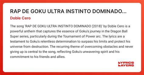 Meaning of RAP DE GOKU ULTRA INSTINTO DOMINADO (2018) (Doble Cero)