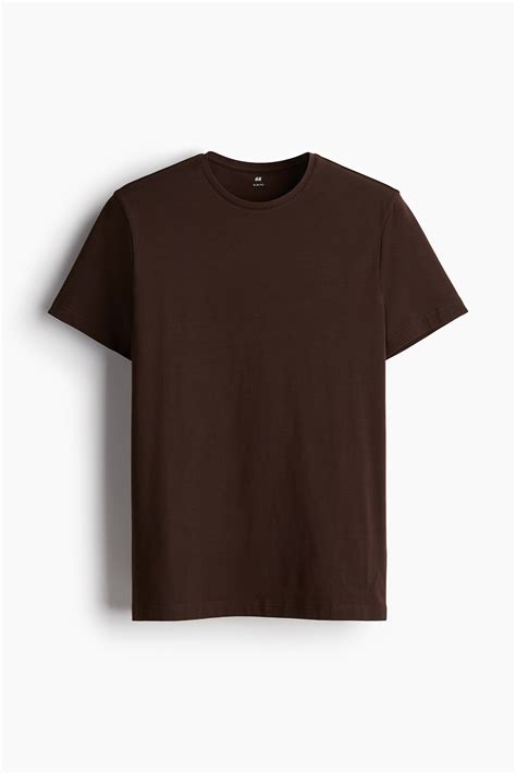 5-pack Slim Fit T-shirts - Dark brown - Men | H&M US