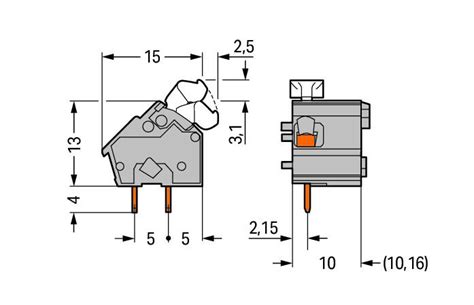Stackable PCB terminal block (256-661) | WAGO India