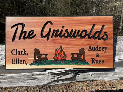 Wooden Camping Signs Personalized with Family Name