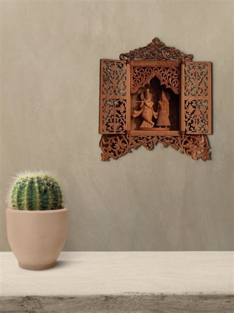 Buy Radha-Krishna Sandalwood Miniature Artwork by Om Prakash