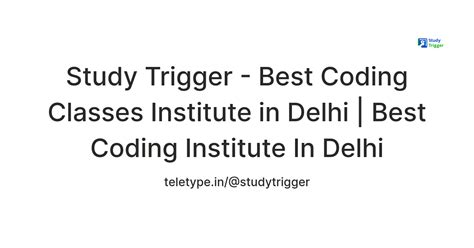 Study Trigger - Best Coding Classes Institute in Delhi | Best Coding ...