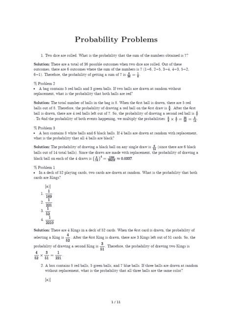 Probability Mathematical Problems 的图像结果