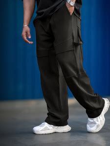 MANIAC Self Design Men Black Track Pants - Buy MANIAC Self Design Men ...