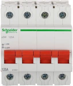 schneider Isolator 125 AMP 4 Pole Acti9 A9S4P125 MCB Price in India ...
