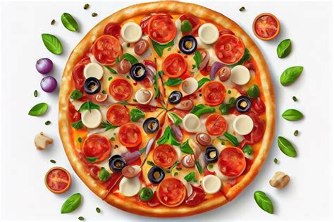 Tasty pepperoni pizza with mushrooms and olives generative ai | Premium ...