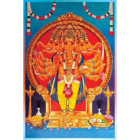 Five-Headed Lord Ganesha painting on Canvas