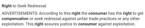 rights of a consumer for compensation under consumer act - Brainly.in