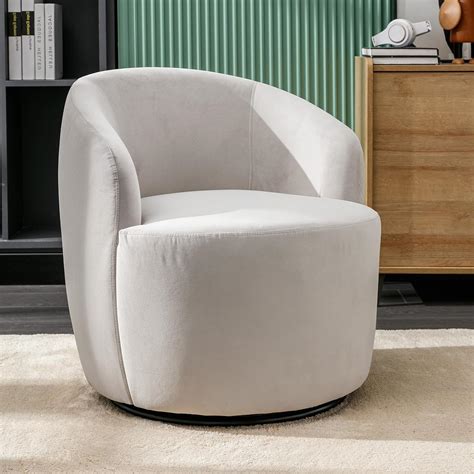 Amazon.com: FOXHUNTER Swivel Barrel Chair, 360° Small Single Sofa ...