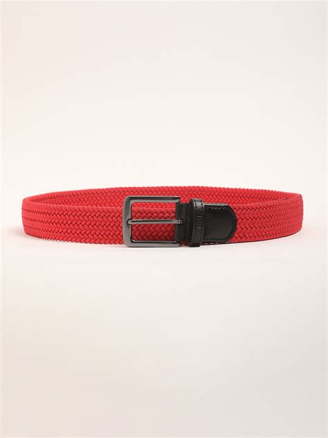 Shop Men Red Braided Wide Width Casual Belt with Tang Closure Online ...