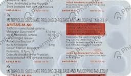 Amtas M 50mg Strip Of 15 Tablets: Uses, Side Effects, Price, Dosage ...