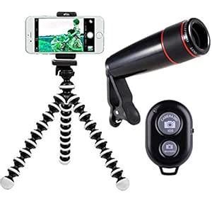 Encul Mini Tripod Stand Gorilla Adjustable Legs Cell Phone Holder & 12x ...