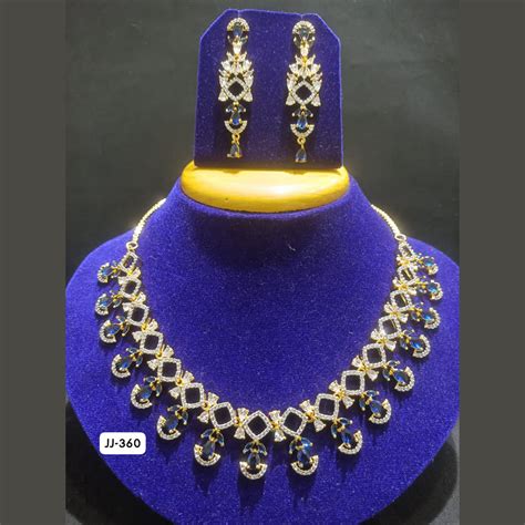 Jain Jewellers Gold Plated AD Stone Necklace Set – JewelEMarket