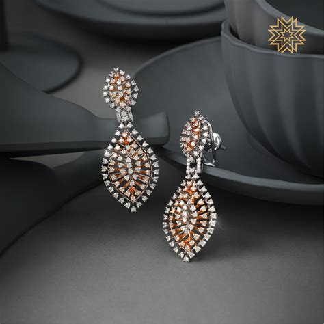 Buy Real Diamond Earrings Online | Real Diamond Earrings by Manubhai.