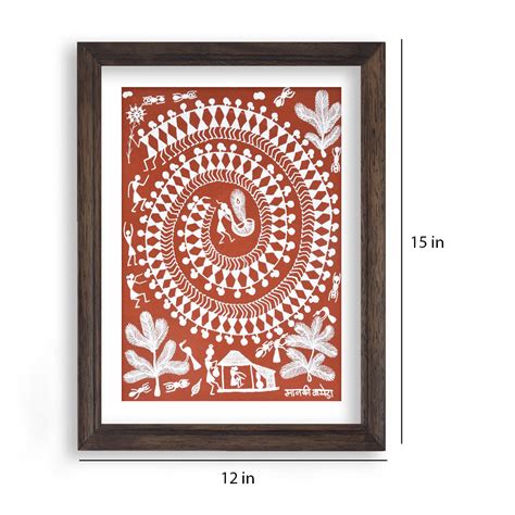 Tradition of warli tarpa dance warli painting (red)