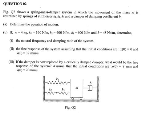 Double Spring Mass Damper System Questions 的图像结果