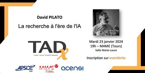 [TADx] La recherche à lère de lIA, 49 Bd Preuilly, Tours, 23 January ...