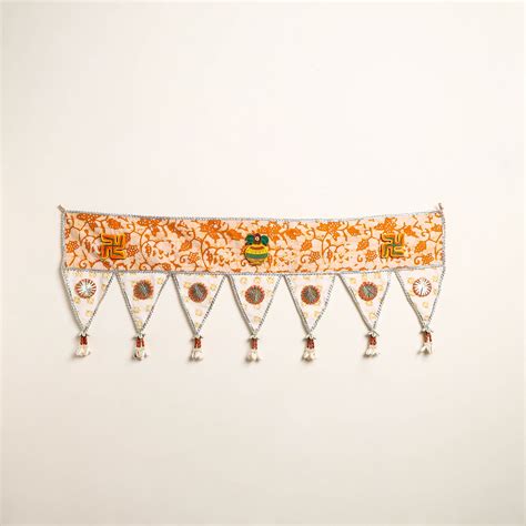 Handmade Shell Work Fabric Toran for Home Decor