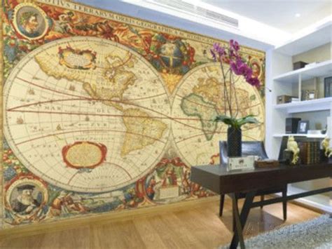 Large World Map Mural 的图像结果
