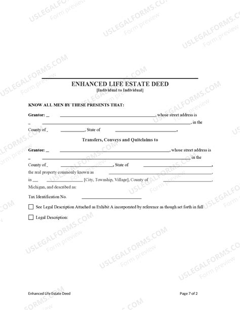 Printable Lady Bird Deed For Michigan | US Legal Forms