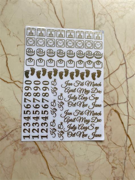 A5 baby weight Metallic Sticker Sheet