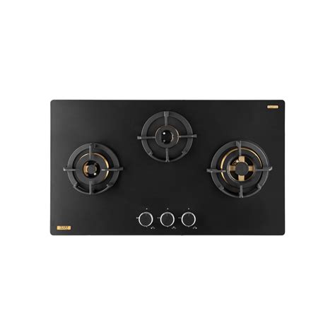 Kaff MSM 783 3 Burner Brass Hob with FFD & Frosted Glass