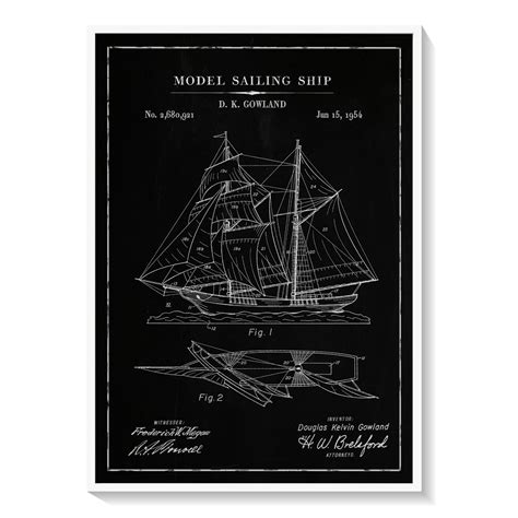 Chalk Model Sailing Ship: Buy Premium Framed Blueprints & Patent Art ...