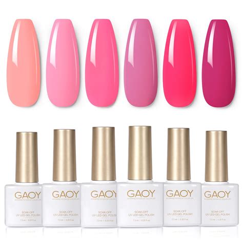 Amazon.com : GAOY Pink Gel Nail Polish Set, 6 Colors Neon Light Bright ...