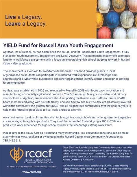 YIELD Fund for Russell Area Youth Engagement – Greater Northwest Kansas ...