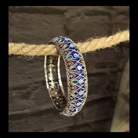 Vibrant Meenakari Filigree Bracelet Silver Bracelet | Motifs India ...