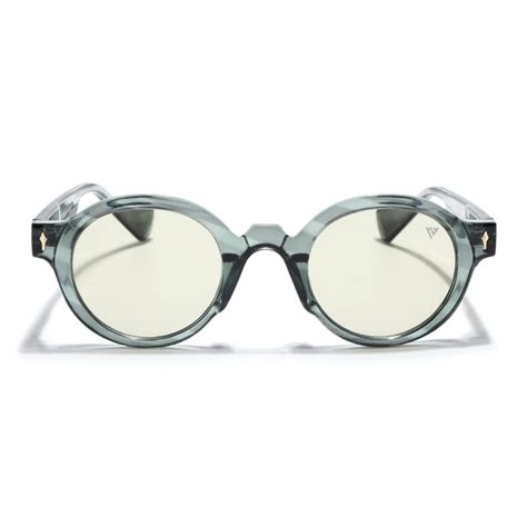 Round Sunglasses for Men & Women (Light Green Lens | Transparent Green
