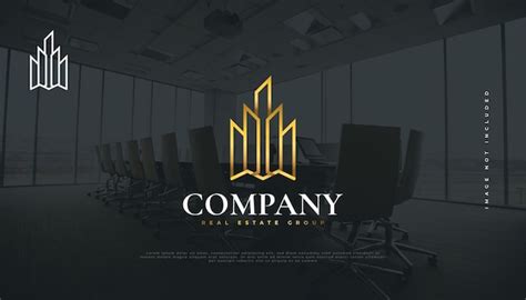 Luxus-Gold-Immobilien-Logo-Design-Vorlage. Apartment-Logo-Design mit ...