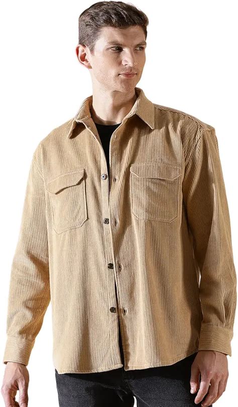 Thomas Scott Men's Premium Spread Collar Double Pocket Corduroy ...