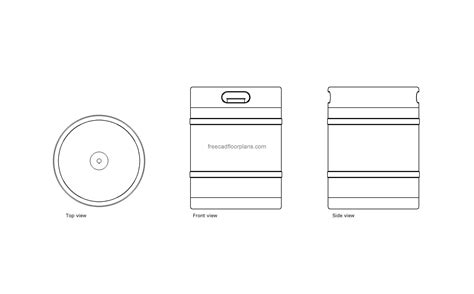 Beer Keg - Free CAD Drawings