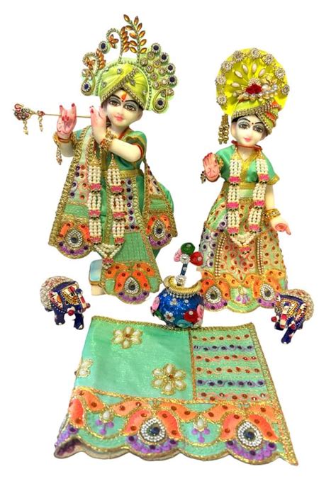 Buy (6 Inch Murti Size) HKS Radha Krishna Ji Jamnashtami Special Dress ...